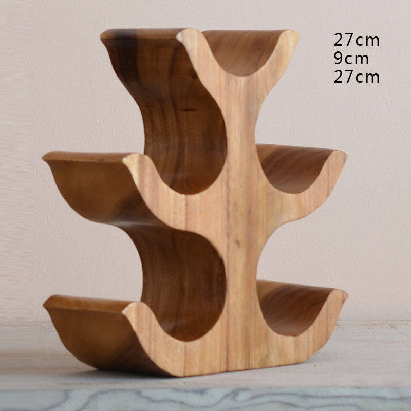 Handmade Solid Wood Creative Mango Wood Wine Rack Ornaments