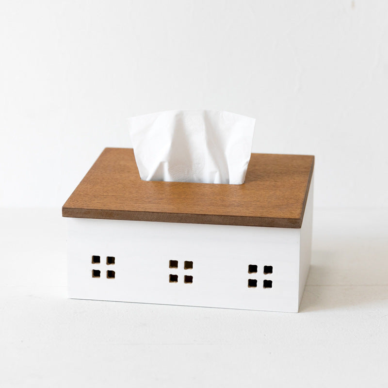 Tissue Box Nordic Ins Living Room Net Red Pastoral Style Children's Desktop Wood