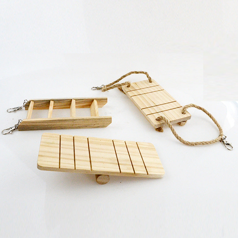 Wooden Pet Toy Hamster Rabbit Guinea Pig Parrot Play Molars Set