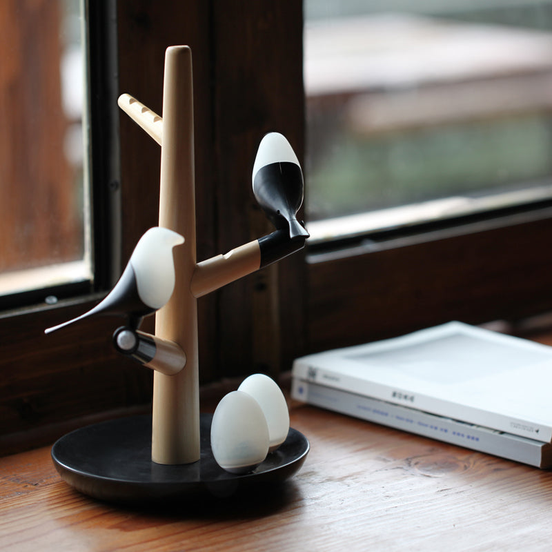 Creative Cartoon Bird Light Bird Egg Light Detachable Easy To Install Natural Wood Children'S Bedroom LED Induction Night Light