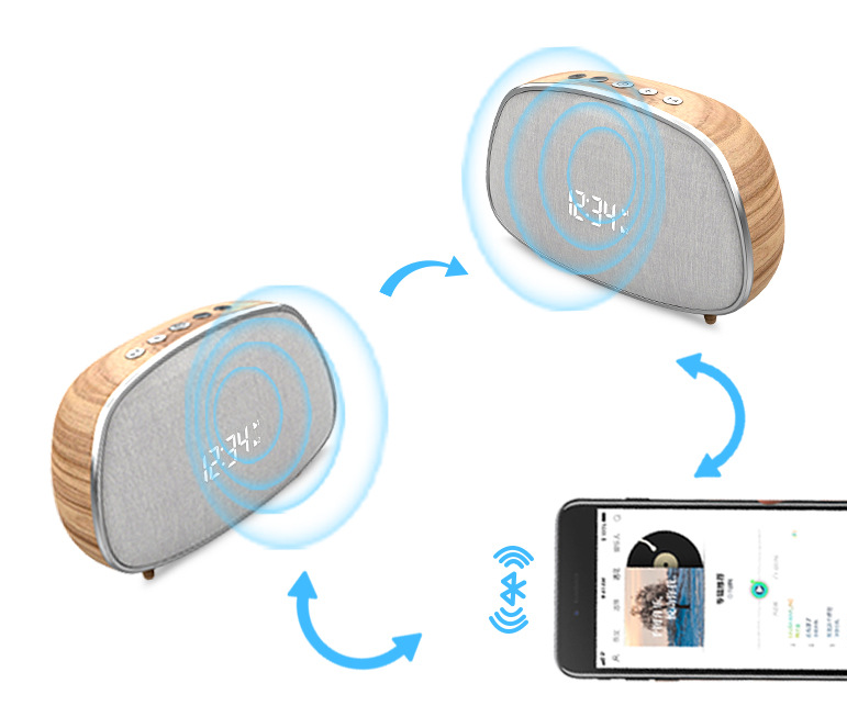 Retro Wood Grain Cloth Covered New Bluetooth Speaker