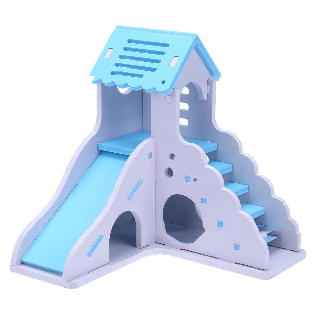 Pet Toy Hamster Sleeping Nest Colorful Small House Wooden
