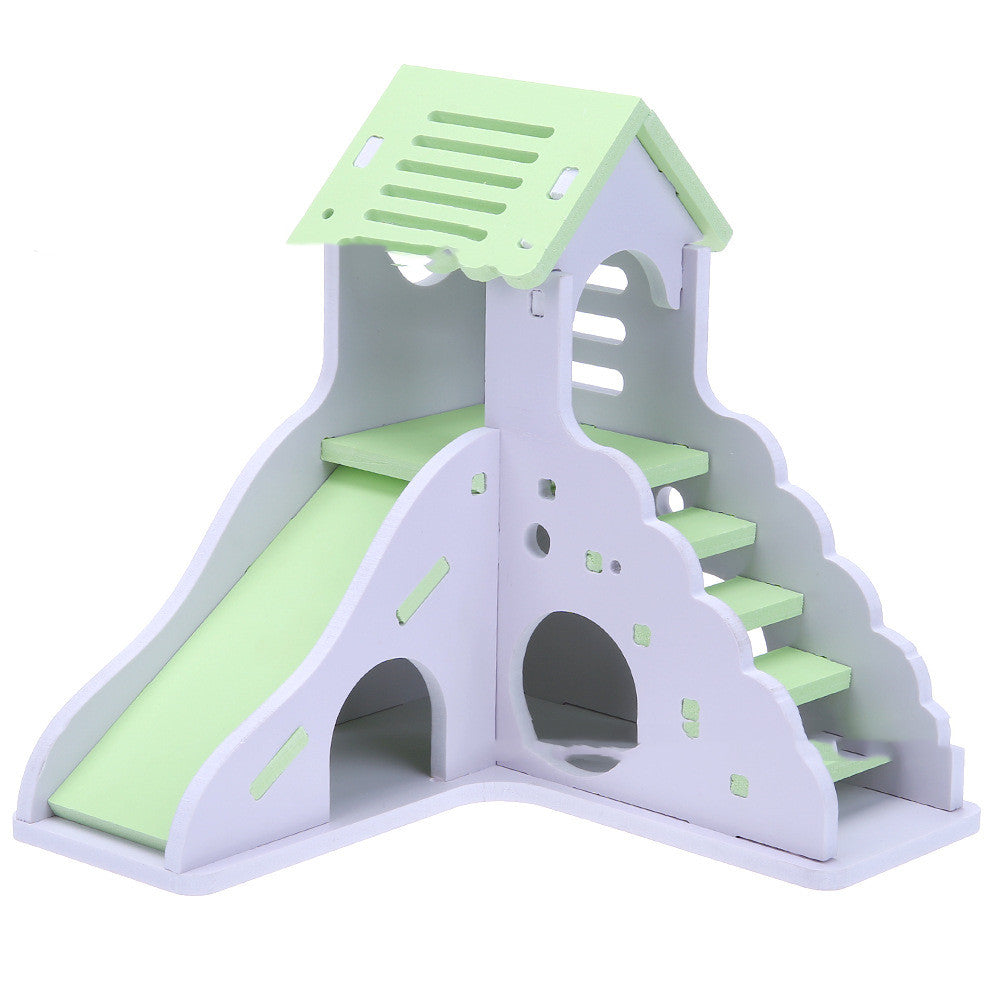 Pet Toy Hamster Sleeping Nest Colorful Small House Wooden