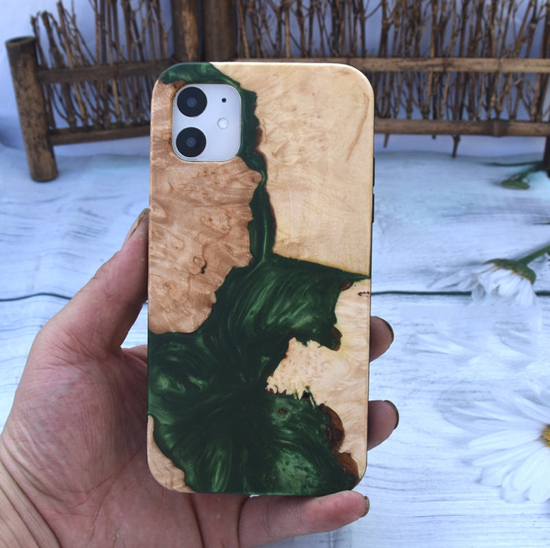 Glue Dripping Wooden Mobile Phone Case
