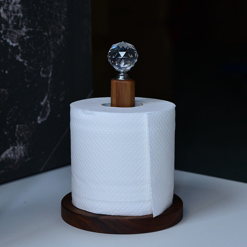 Fashionable Solid Wood Creative Vertical Punch-free Kitchen Paper Towel Roll Holder