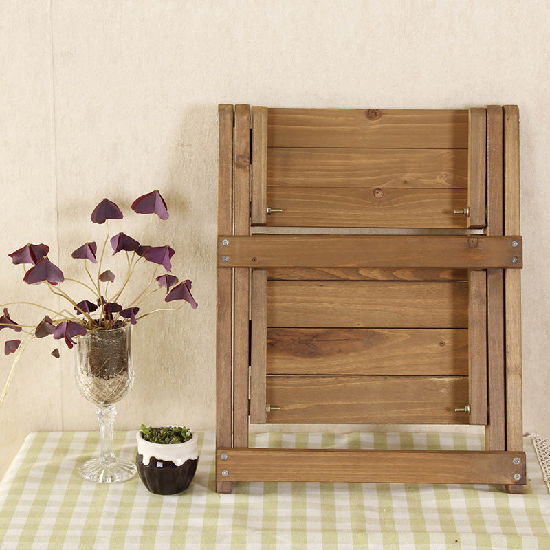 Two-story Folding Retro Style Shelf Desk