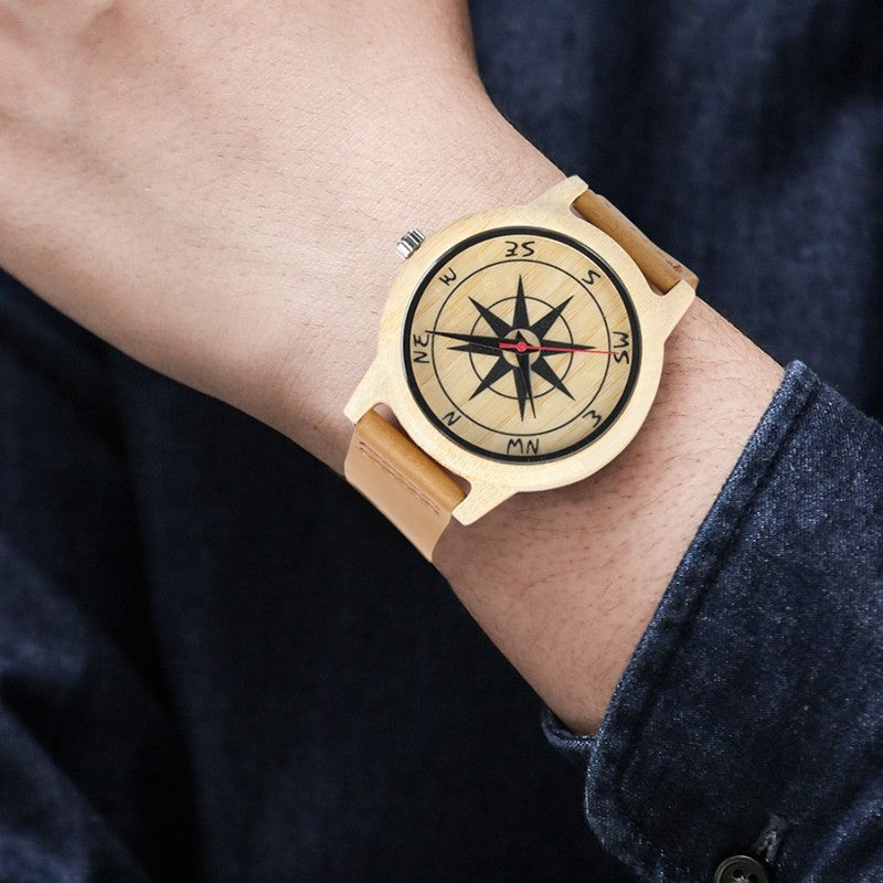 Premium Natural Wood Compass Watch