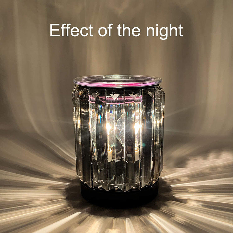 Smoky Grey Crystal Aroma Diffuser Candle Holder