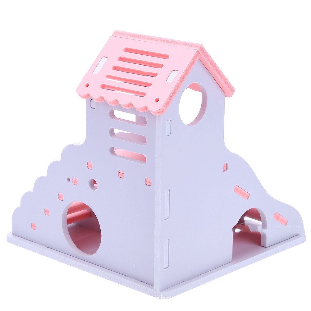 Pet Toy Hamster Sleeping Nest Colorful Small House Wooden