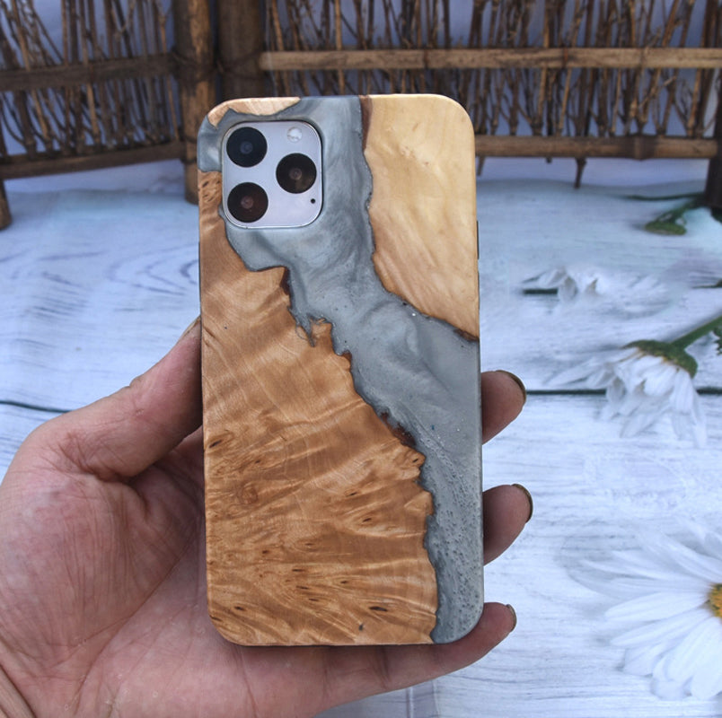 Glue Dripping Wooden Mobile Phone Case