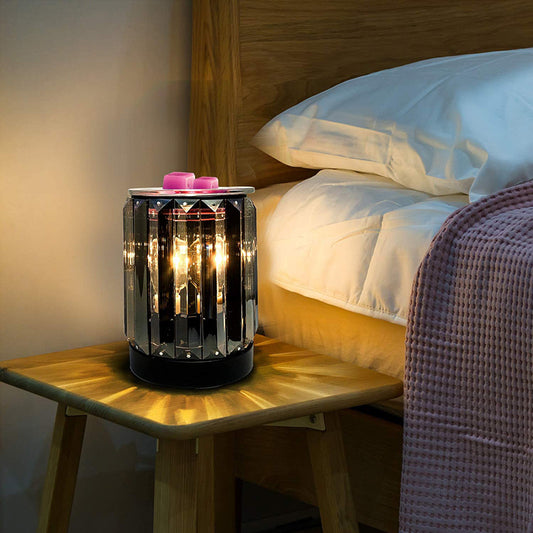 Smoky Grey Crystal Aroma Diffuser Candle Holder